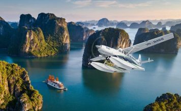 Survol de la baie d’Ha Long en hélicoptère : une expérience inoubliable au-dessus d’un joyau naturel Circuit baie Ha Long en hélicoptère 2