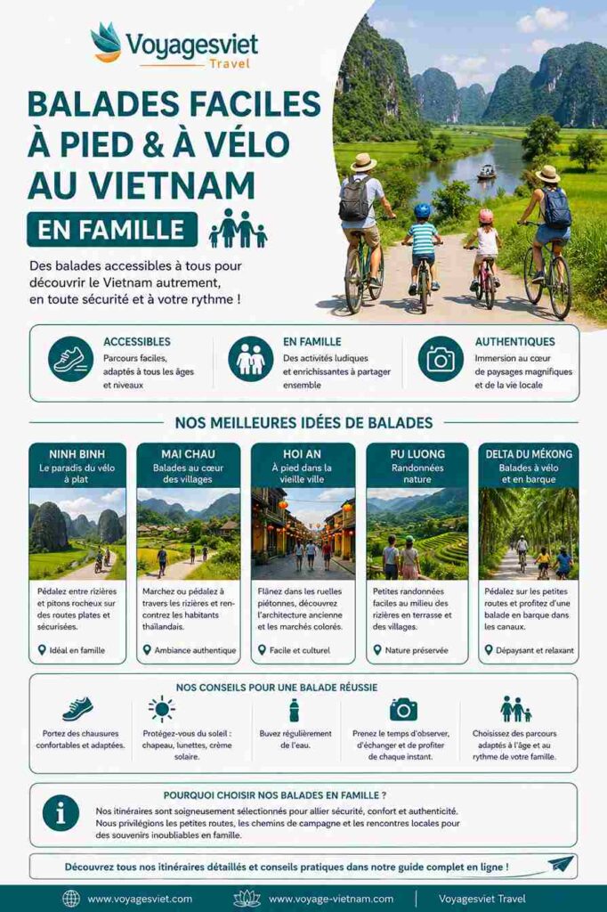 balades faciles pied vélo vietnam famille