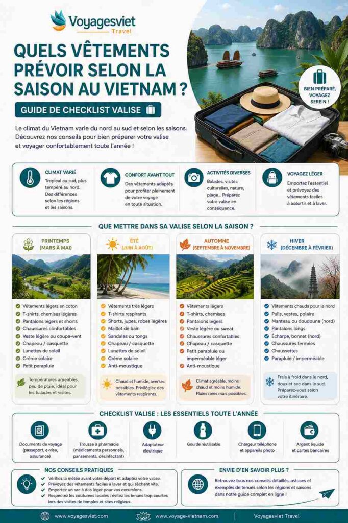 quels vêtements prévoir selon saison vietnam