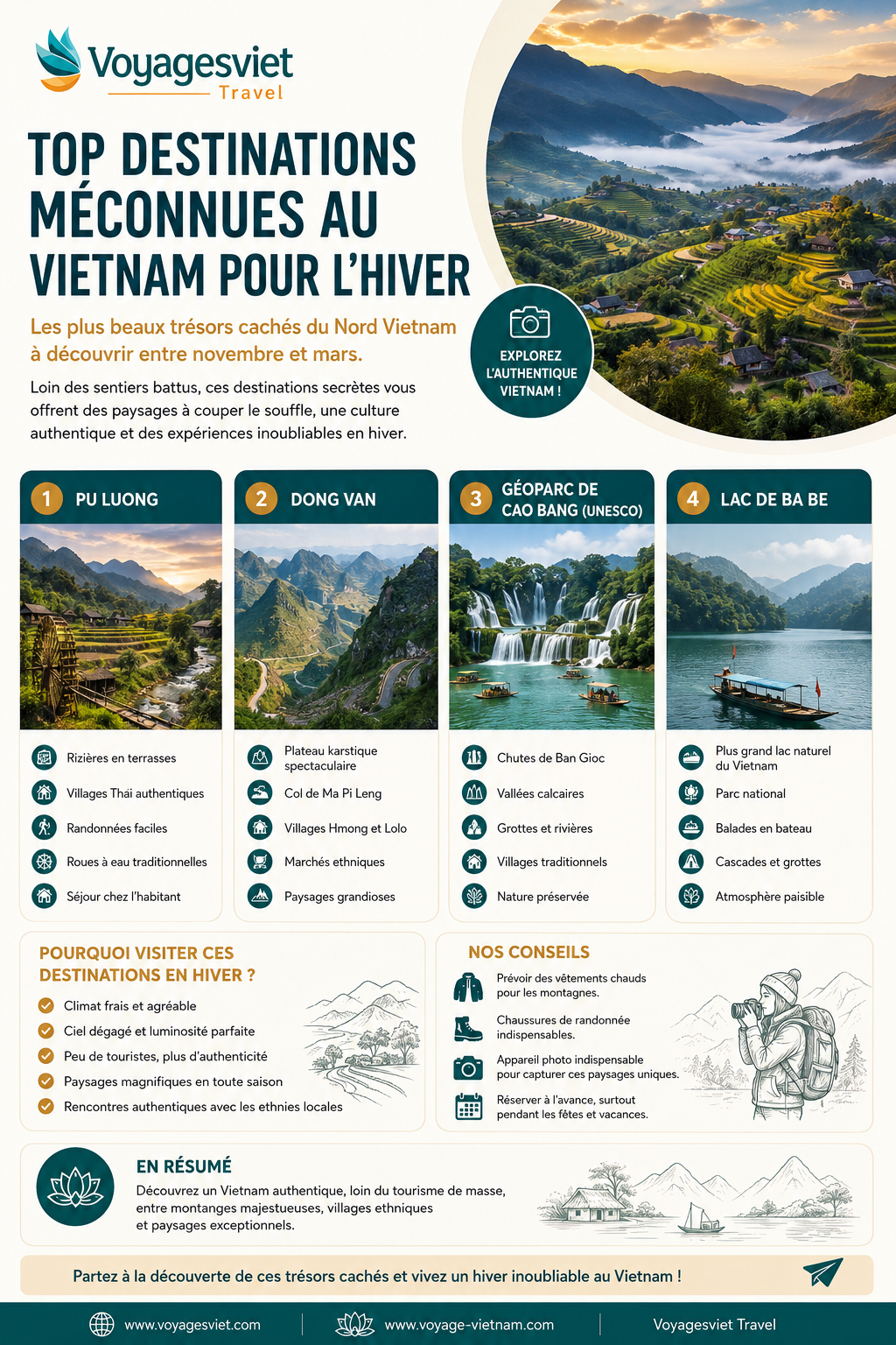 Top destinations méconnues vietnam hiver