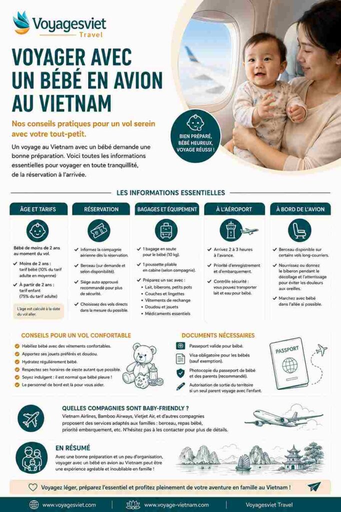 Voyager avec un bébé en avion au Vietnam