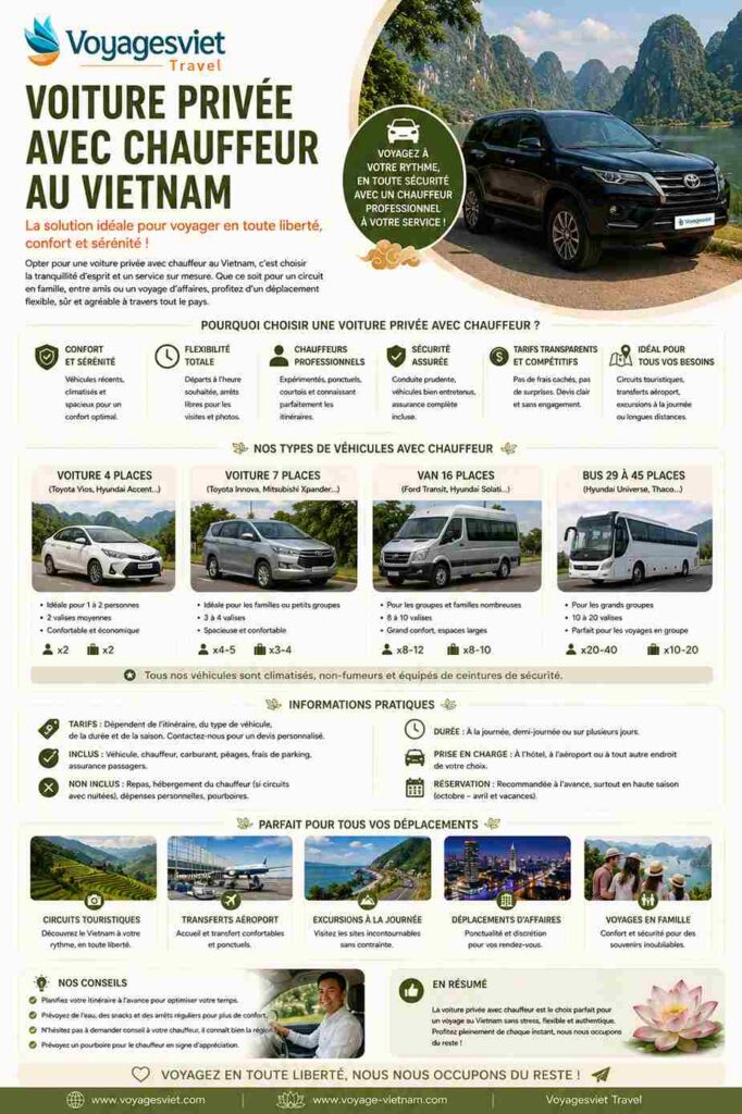 Voiture privée avec chauffeur au Vietnam
