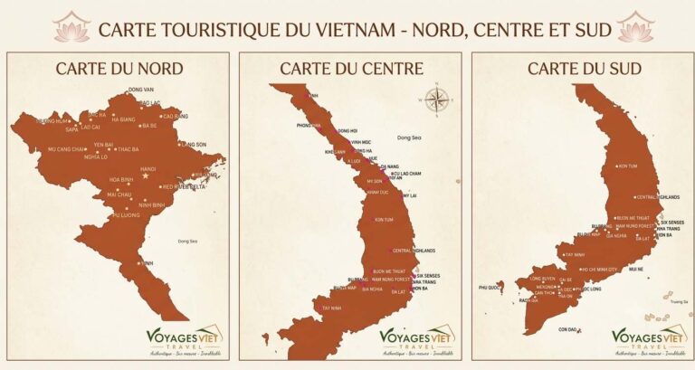 Carte Touristique du Vietnam : Repères, Régions &amp; Itinéraires